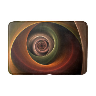 3D Spiral Abstract Warm Colours Modern Fractal Art Bath Mat