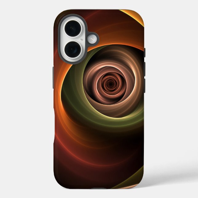 3D Spiral Abstract Warm Colours Modern Fractal Art Case-Mate iPhone Case (Back)