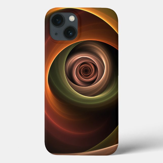 3D Spiral Abstract Warm Colours Modern Fractal Art Case-Mate iPhone Case (Back)