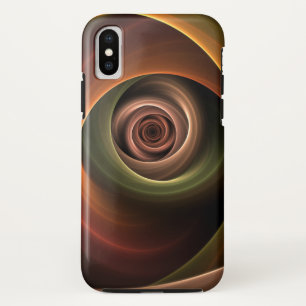 3D Spiral Abstract Warm Colours Modern Fractal Art iPhone XS Case