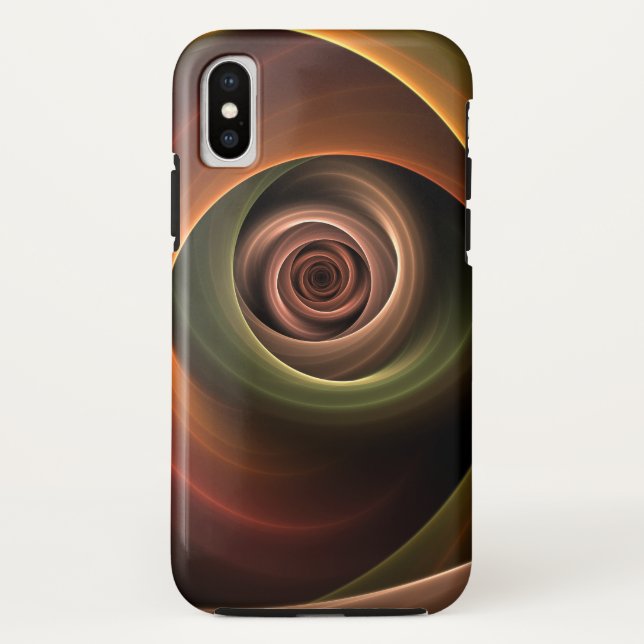 3D Spiral Abstract Warm Colours Modern Fractal Art Case-Mate iPhone Case (Back)