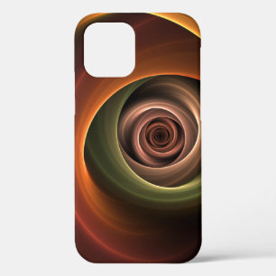 3D Spiral Abstract Warm Colours Modern Fractal Art iPhone 12 Case