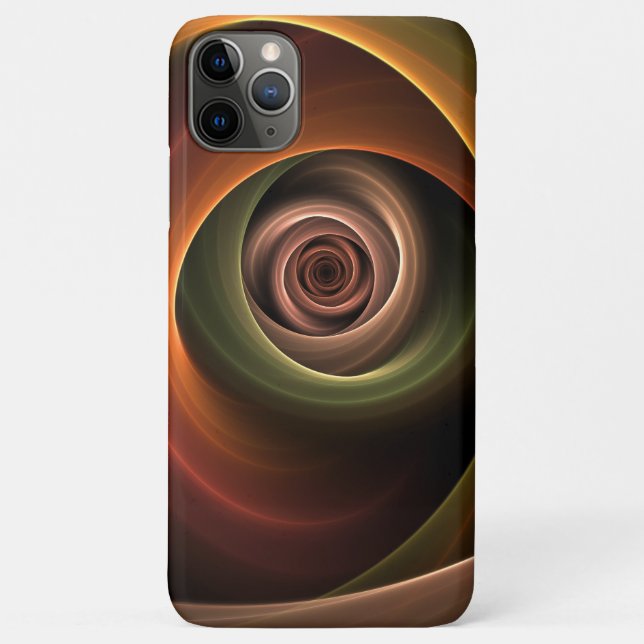 3D Spiral Abstract Warm Colours Modern Fractal Art Case-Mate iPhone Case (Back)