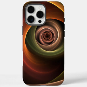 3D Spiral Abstract Warm Colours Modern Fractal Art iPhone 16 Pro Max Case