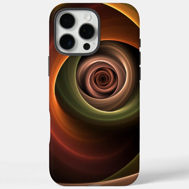 3D Spiral Abstract Warm Colours Modern Fractal Art Case-Mate iPhone Case (Back)