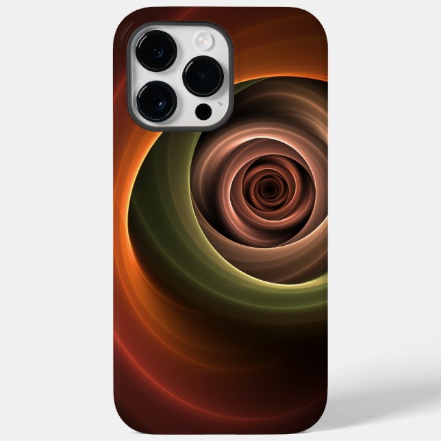 3D Spiral Abstract Warm Colours Modern Fractal Art Case-Mate iPhone Case (Back)