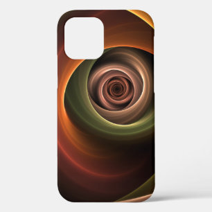 3D Spiral Abstract Warm Colours Modern Fractal Art iPhone 12 Pro Case