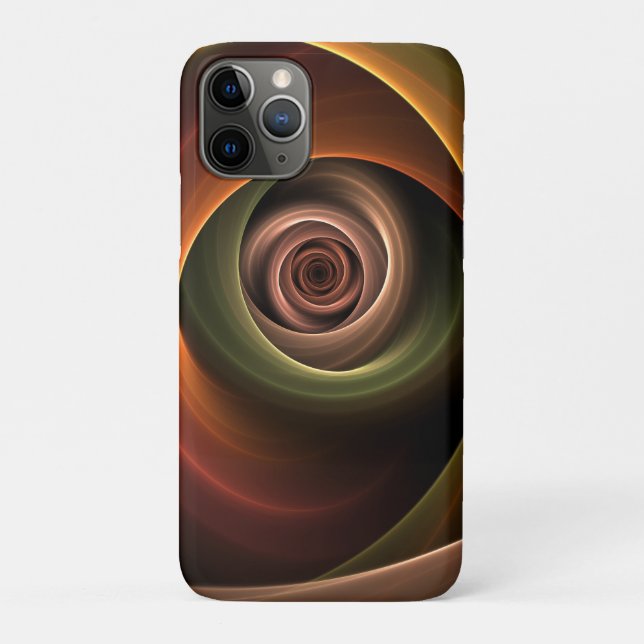 3D Spiral Abstract Warm Colours Modern Fractal Art Case-Mate iPhone Case (Back)