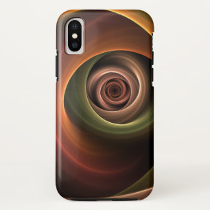 3D Spiral Abstract Warm Colours Modern Fractal Art iPhone X Case