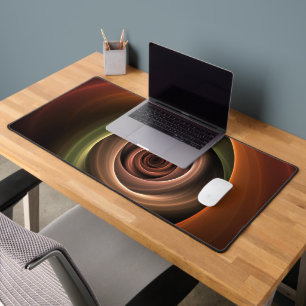 3D Spiral Abstract Warm Colours Modern Fractal Art Desk Mat