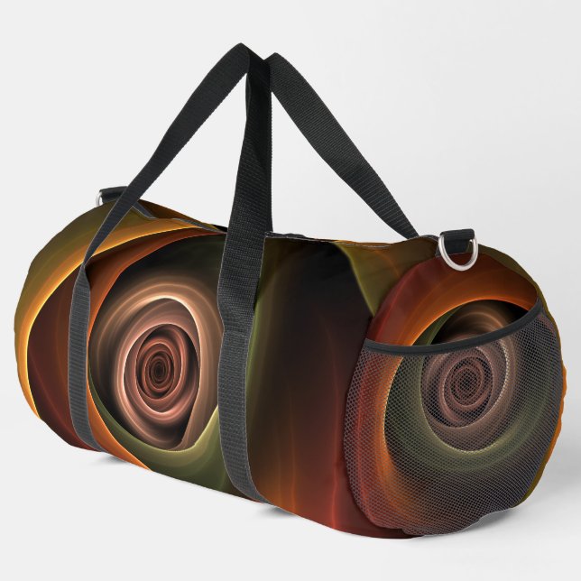 3D Spiral Abstract Warm Colours Modern Fractal Art Duffle Bag (Right Corner)