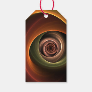3D Spiral Abstract Warm Colours Modern Fractal Art Gift Tags