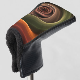 3D Spiral Abstract Warm Colours Modern Fractal Art Golf Head Cover