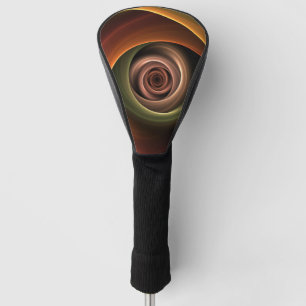 3D Spiral Abstract Warm Colours Modern Fractal Art Golf Head Cover