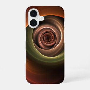 3D Spiral Abstract Warm Colours Modern Fractal Art iPhone 16 Case