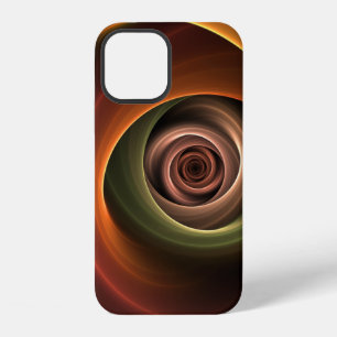 3D Spiral Abstract Warm Colours Modern Fractal Art iPhone 12 Case