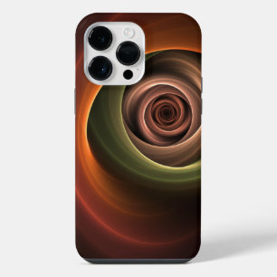 3D Spiral Abstract Warm Colours Modern Fractal Art iPhone 14 Pro Max Case