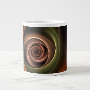 3D Spiral Abstract Warm Colours Modern Fractal Art Large Coffee Mug