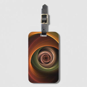3D Spiral Abstract Warm Colours Modern Fractal Art Luggage Tag