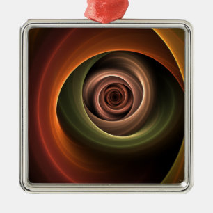 3D Spiral Abstract Warm Colours Modern Fractal Art Metal Tree Decoration
