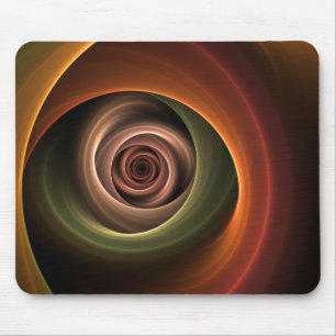3D Spiral Abstract Warm Colours Modern Fractal Art Mouse Mat