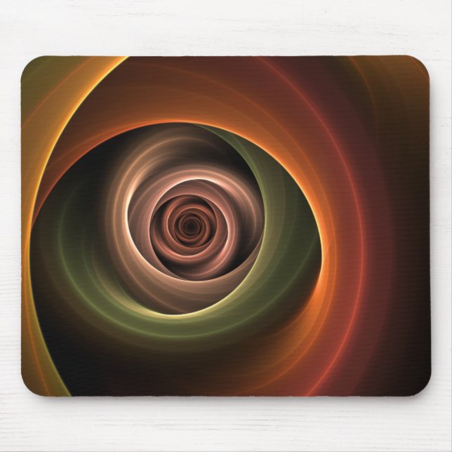 3D Spiral Abstract Warm Colours Modern Fractal Art Mouse Mat (Front)
