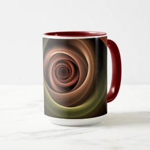 3D Spiral Abstract Warm Colours Modern Fractal Art Mug