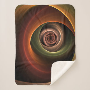 3D Spiral Abstract Warm Colours Modern Fractal Art Sherpa Blanket