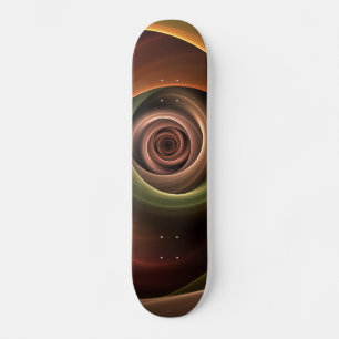 3D Spiral Abstract Warm Colours Modern Fractal Art Skateboard