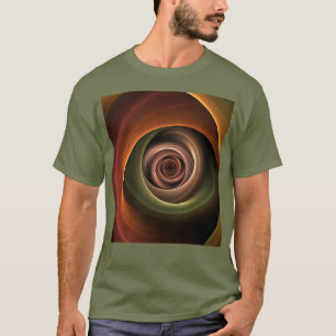 3D Spiral Abstract Warm Colours Modern Fractal Art T-Shirt