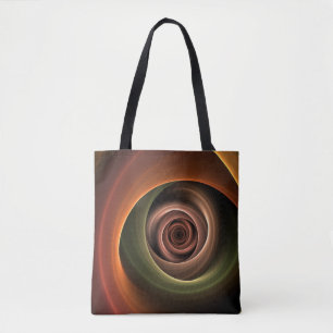 3D Spiral Abstract Warm Colours Modern Fractal Art Tote Bag