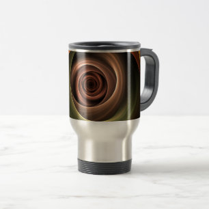 3D Spiral Abstract Warm Colours Modern Fractal Art Travel Mug