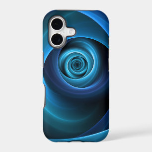 3D Spiral Blue Colors Modern Abstract Fractal Art