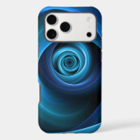 3D Spiral Blue Colors Modern Abstract Fractal Art