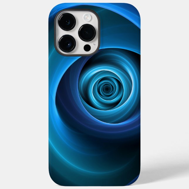 3D Spiral Blue Colours Modern Abstract Fractal Art Case-Mate iPhone Case (Back)