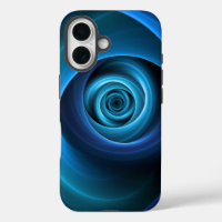 3D Spiral Blue Colours Modern Abstract Fractal Art