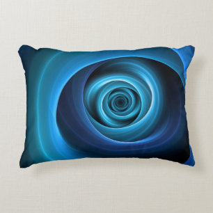 3D Spiral Blue Colours Modern Abstract Fractal Art Decorative Cushion
