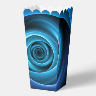 3D Spiral Blue Colours Modern Abstract Fractal Art Favour Box