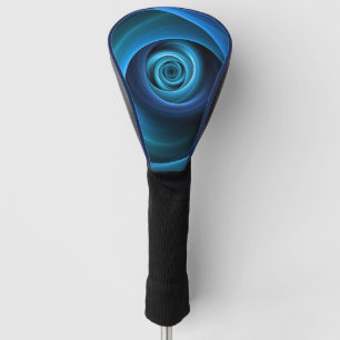 3D Spiral Blue Colours Modern Abstract Fractal Art Golf Head Cover