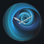 3D Spiral Blue Colours Modern Abstract Fractal Art Large Clock<br><div class="desc">Unique plastic motif with shades of blue.
Design for your round acrylic wall clock and more.</div>