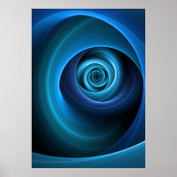 3D Spiral Blue Colours Modern Abstract Fractal Art