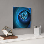 3D Spiral Blue Colours Modern Abstract Fractal Art Square Wall Clock<br><div class="desc">Unique plastic motif with shades of blue.
Design for your square acrylic wall clock and more.</div>