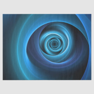 3D Spiral Blue Colours Modern Abstract Fractal Art Tissue Paper