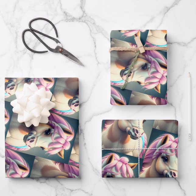 3D Spirit Pony 1 Wrapping Paper Sheet (Front)