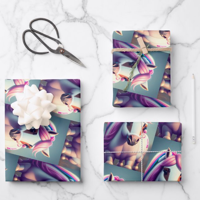 3D Spirit Pony 2 Wrapping Paper Sheet (Front)