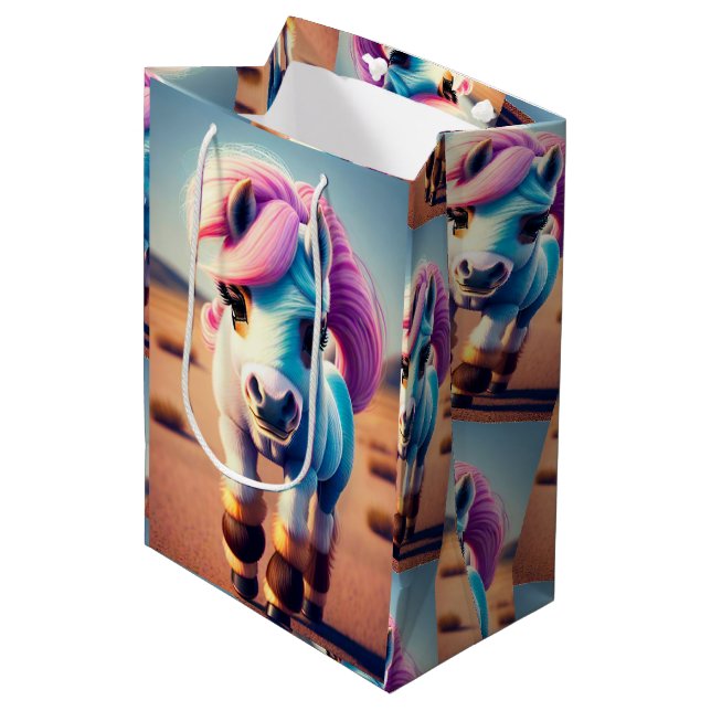 3D Spirit Pony 4 Medium Gift Bag (Front Angled)