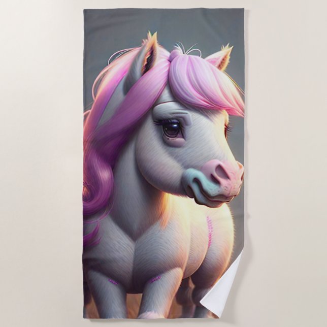 3D Spirit Pony 5 Beach Towel (Front)