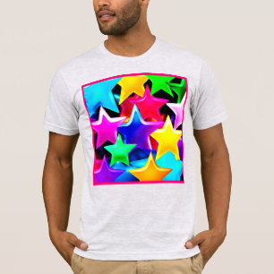 3D Starry Rainbow Pattern T-Shirt