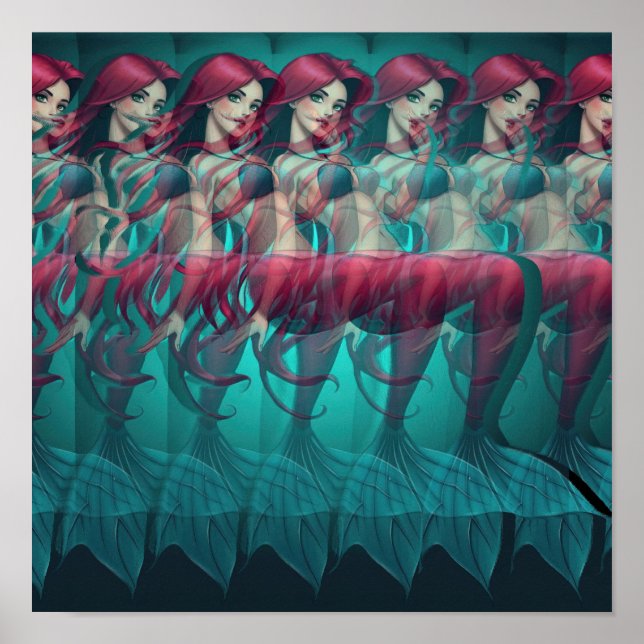 3D Stereogram Mermaid Poster (Front)