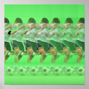 3D Stereogram Soccer Poster